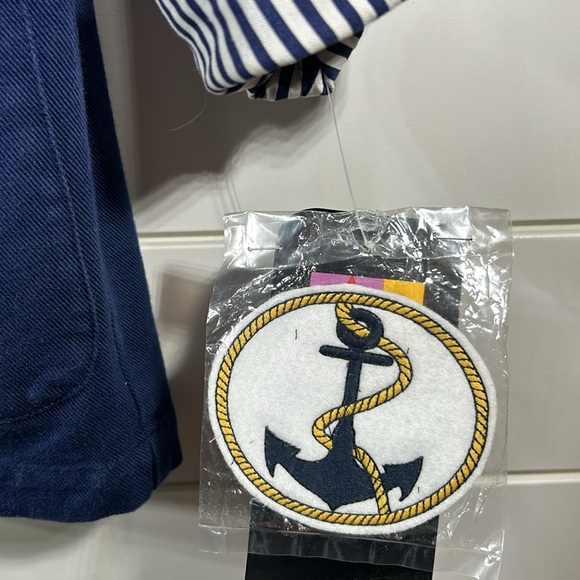 Andy Johns Blazer Womens Large Blue Nautical Vintage 80s Anchor Striped Cuffs - Picture 4 of 8